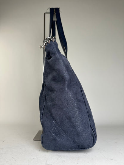Vintage Stella McCartney Falabella Tote Faux Suede Navy