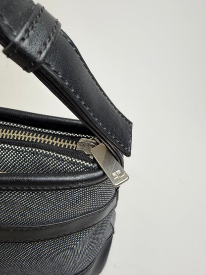 Vintage Courreges Structured Shoulder Bag Black Grey Blue