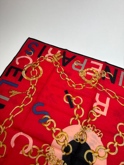 Vintage Celine Scarf red black