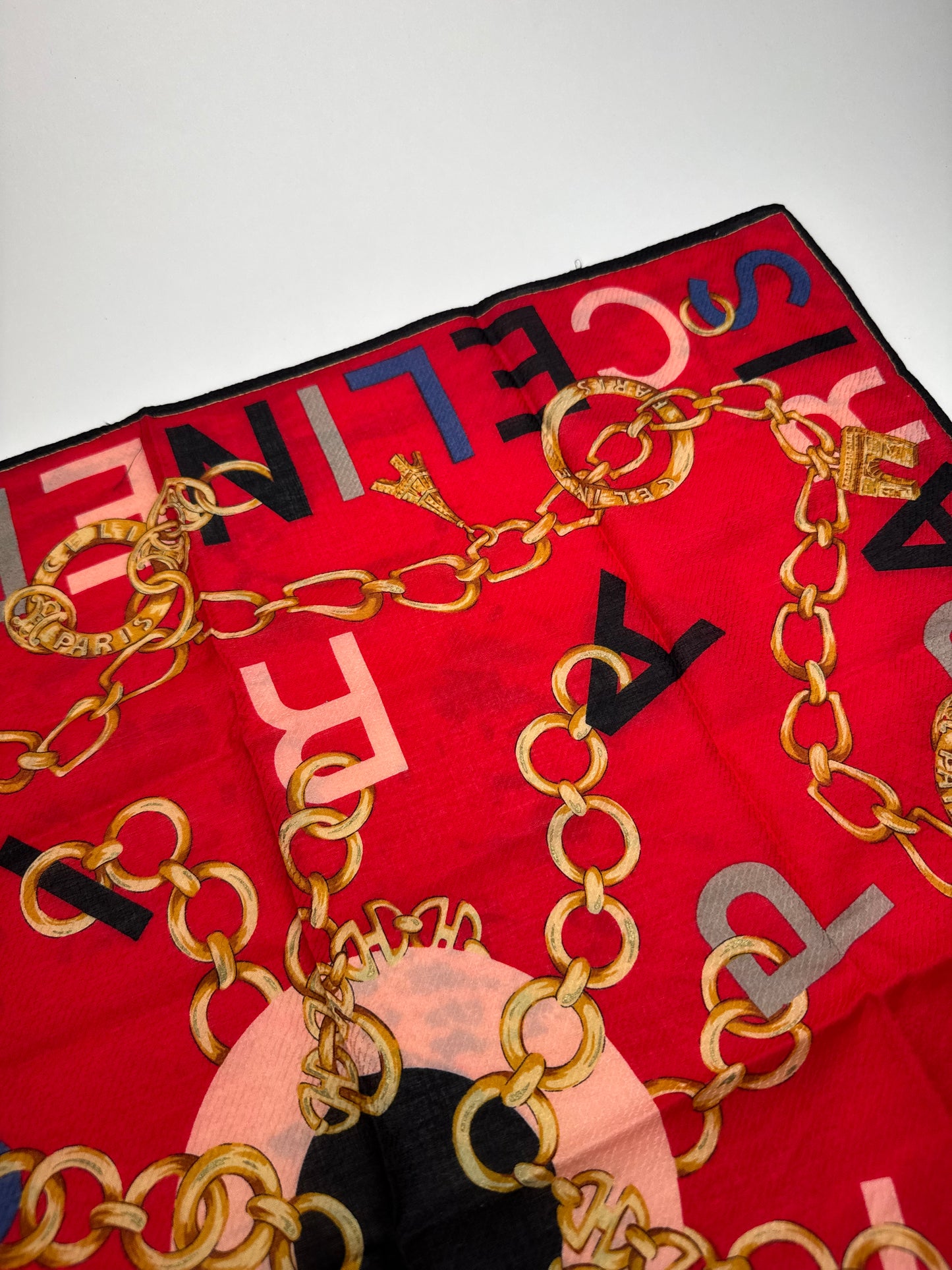 Vintage Celine Scarf red black