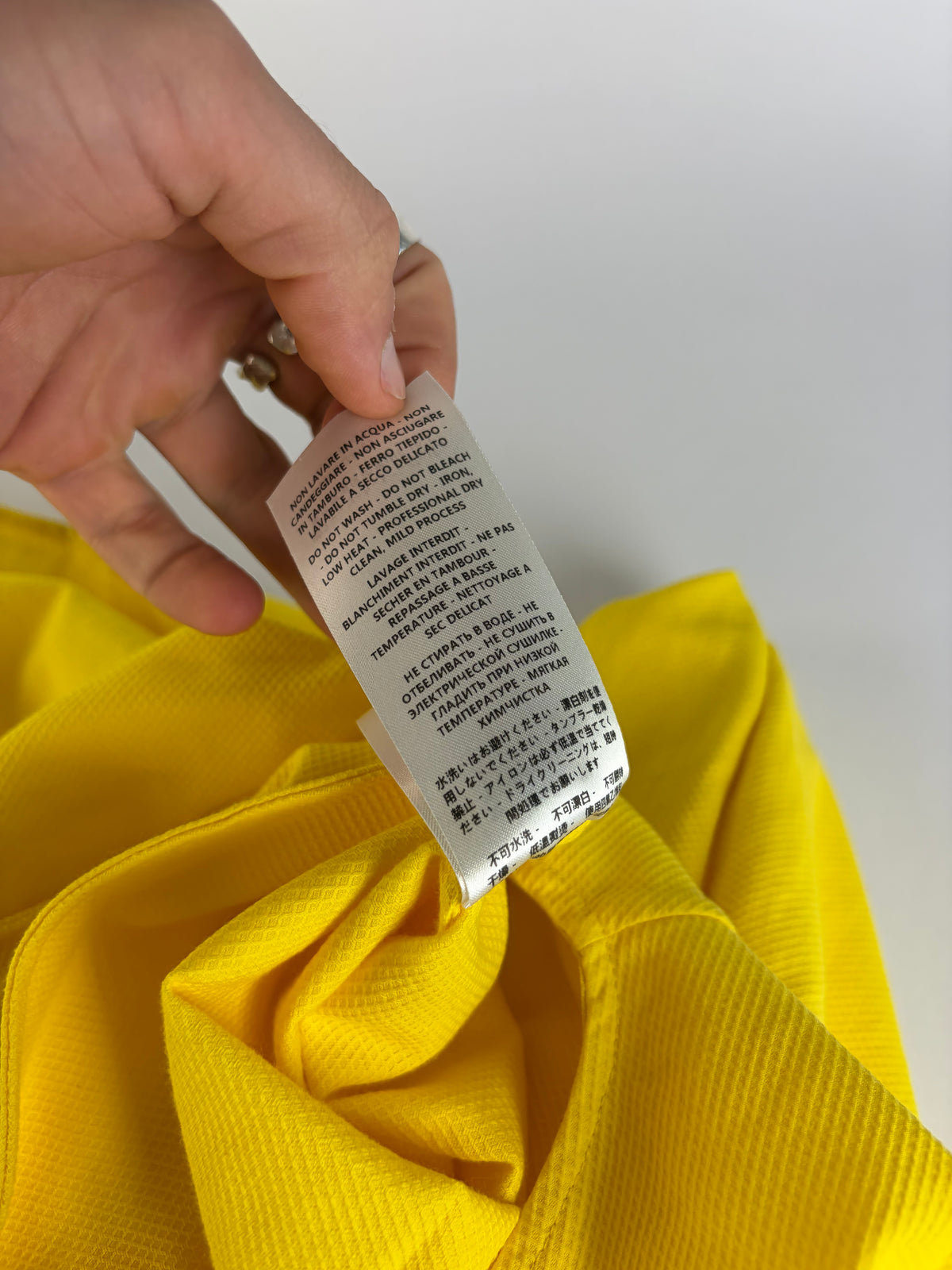 Vintage Stella McCartney Ribbed Cotton Shift Dress Yellow 2015 S
