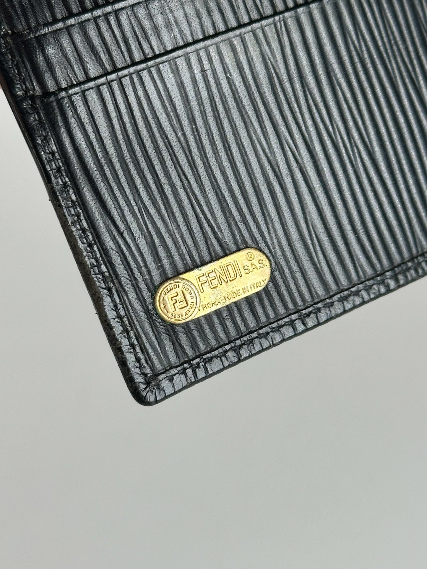 Vintage Fendi Roma EPI Leather Wallet black
