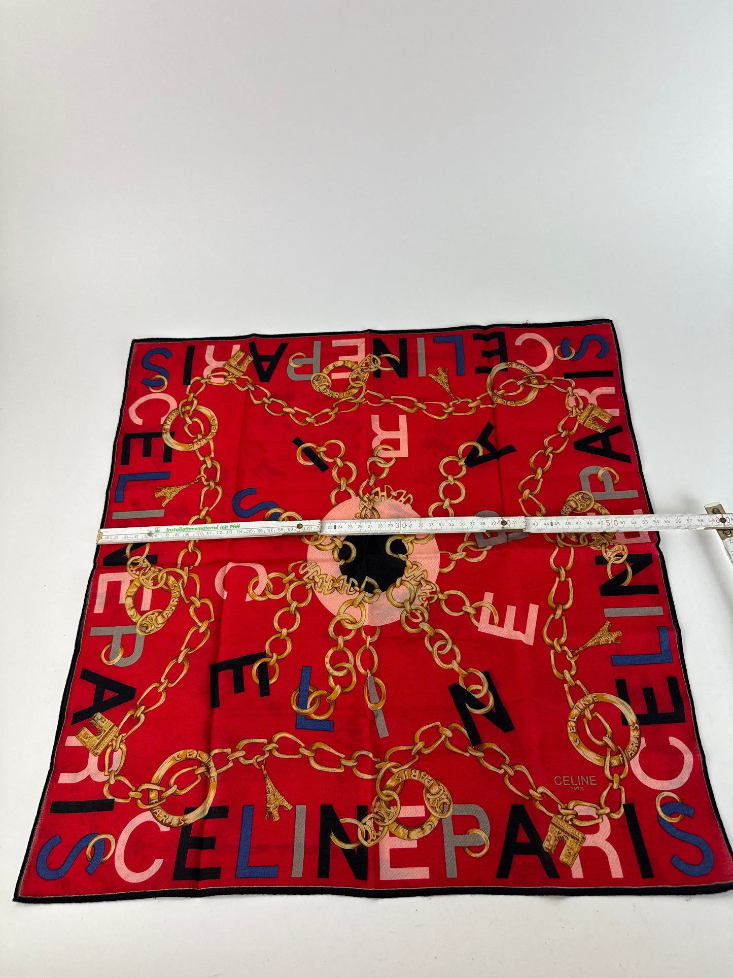 Vintage Celine Scarf red black