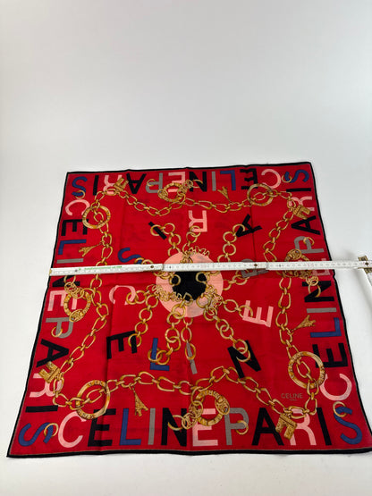 Vintage Celine Scarf red black