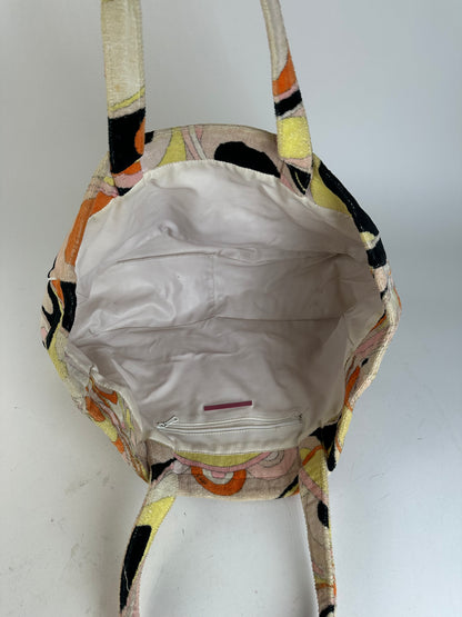 Vintage Emilio Pucci Fabric Tote Bag Multicolor