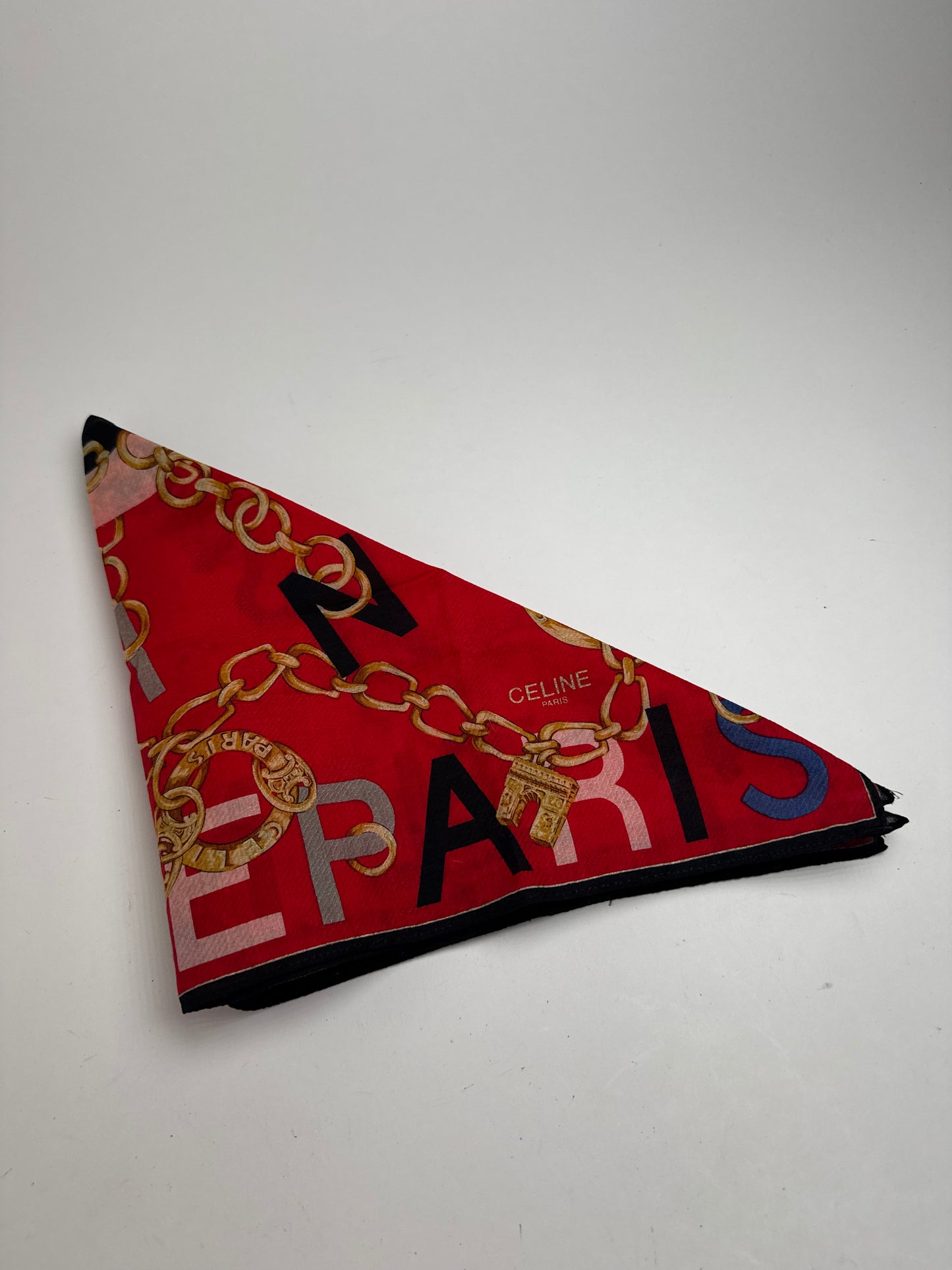 Vintage Celine Scarf red black