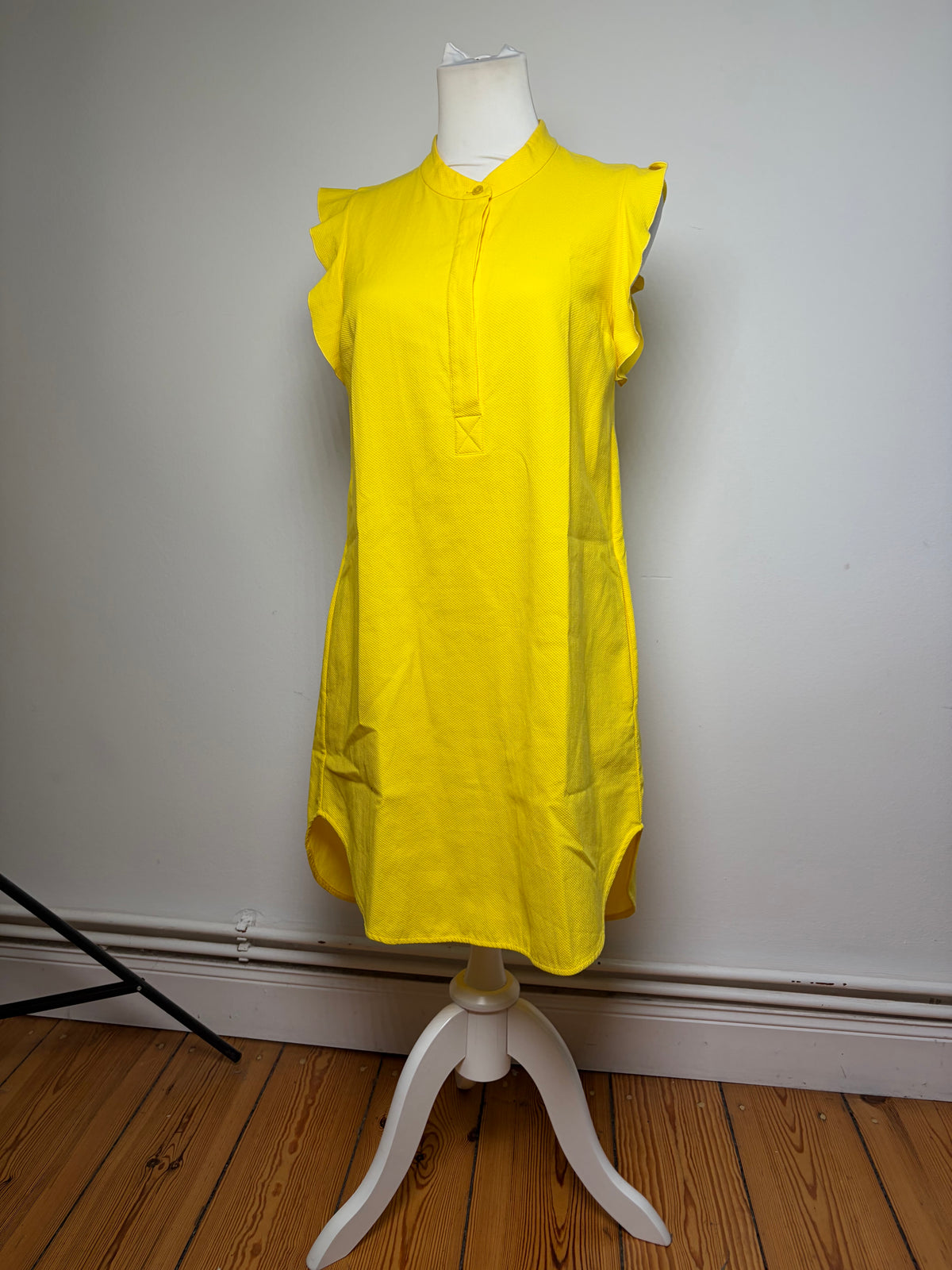 Vintage Stella McCartney Ribbed Cotton Shift Dress Yellow 2015 S