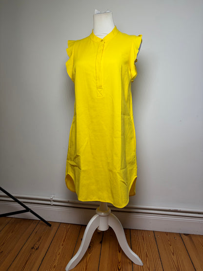 Vintage Stella McCartney Ribbed Cotton Shift Dress Yellow 2015 S