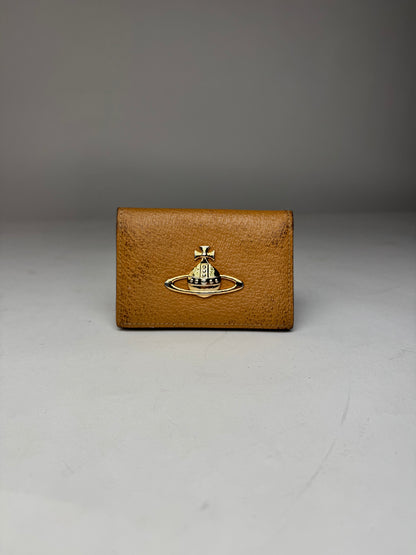 Vintage Vivienne Westwood Flapable Leather Card Holder Camel