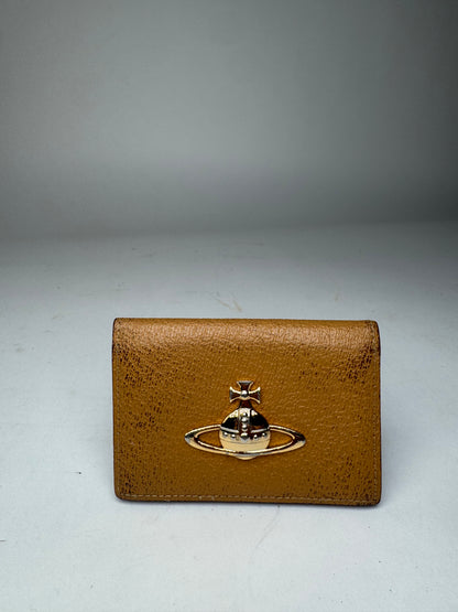 Vintage Vivienne Westwood Flapable Leather Card Holder Camel