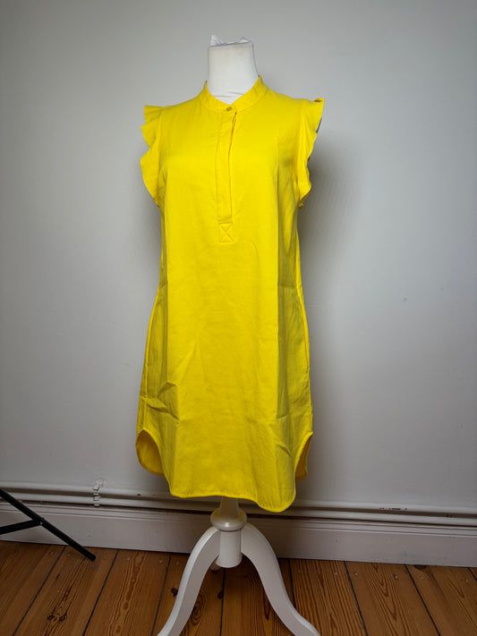 Vintage Stella McCartney Ribbed Cotton Shift Dress Yellow 2015 S