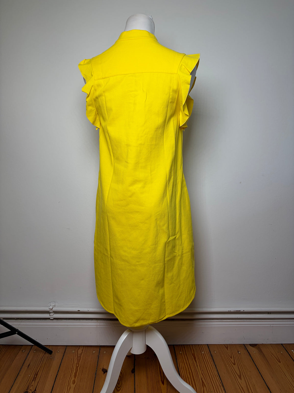 Vintage Stella McCartney Ribbed Cotton Shift Dress Yellow 2015 S