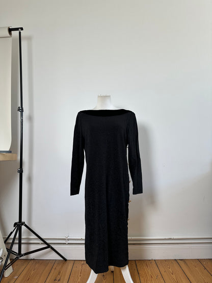 Vintage Givenchy Velvet Panel Dress Black M