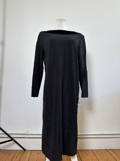 Vintage Givenchy Velvet Panel Dress Black M