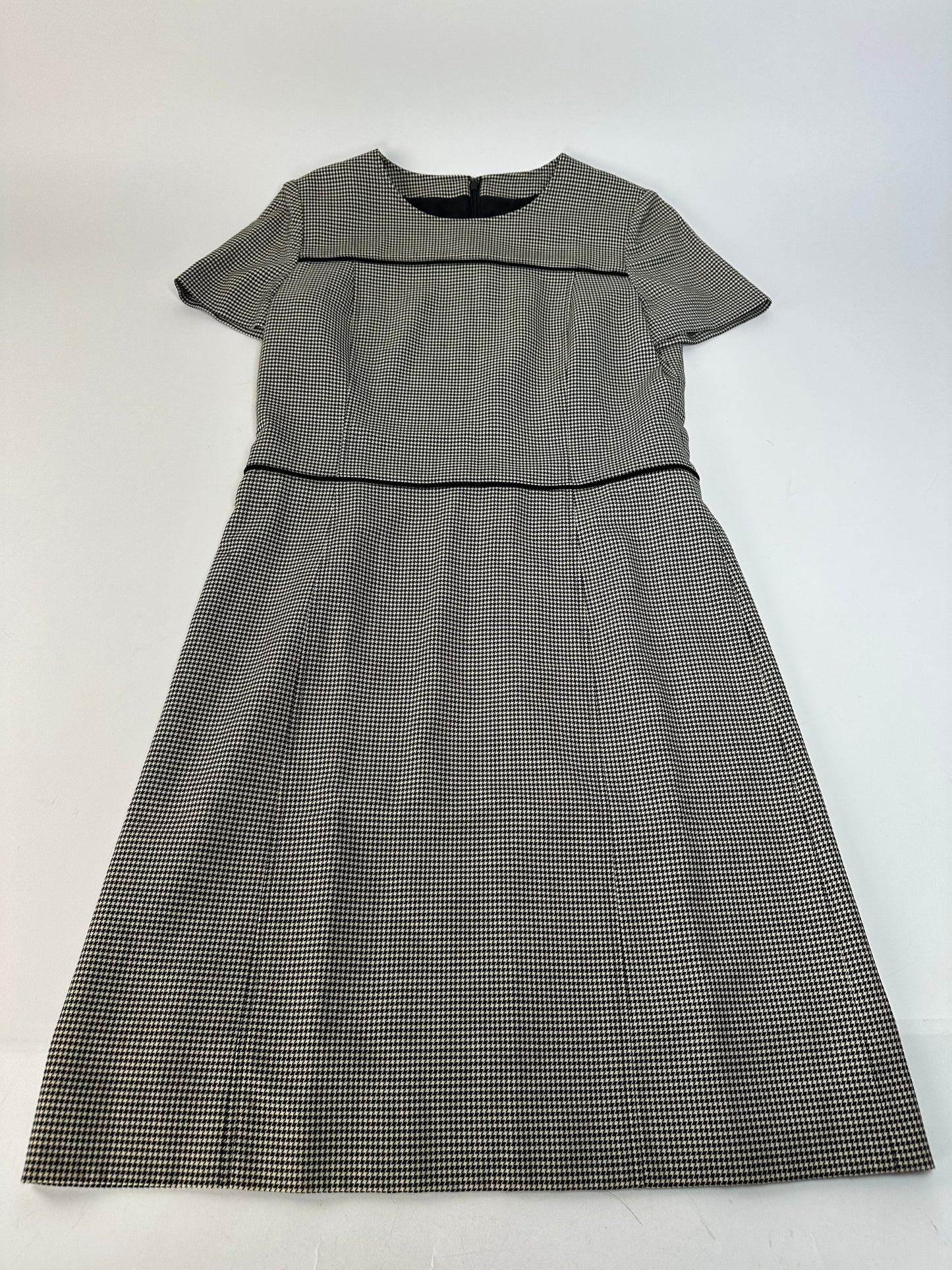 Vintage Courreges Checked Dress Black White M