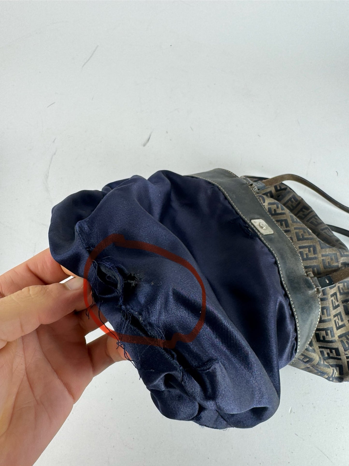 Vintage Fendi FF monogram leather Canvas Bag black brown