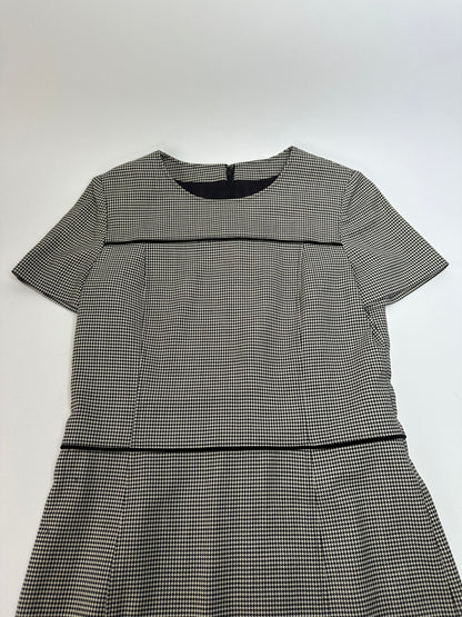 Vintage Courreges Checked Dress Black White M