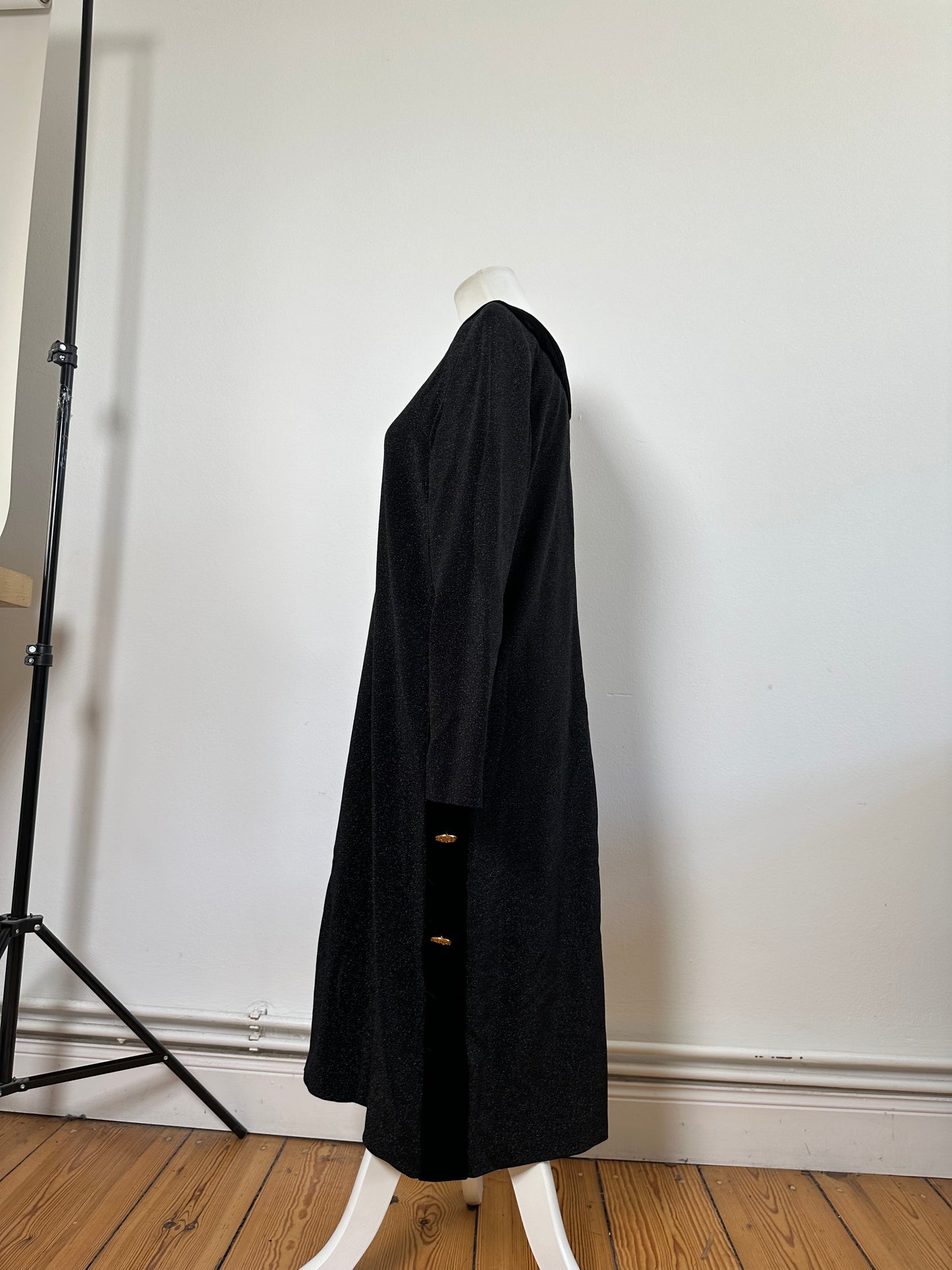 Vintage Givenchy Velvet Panel Dress Black M