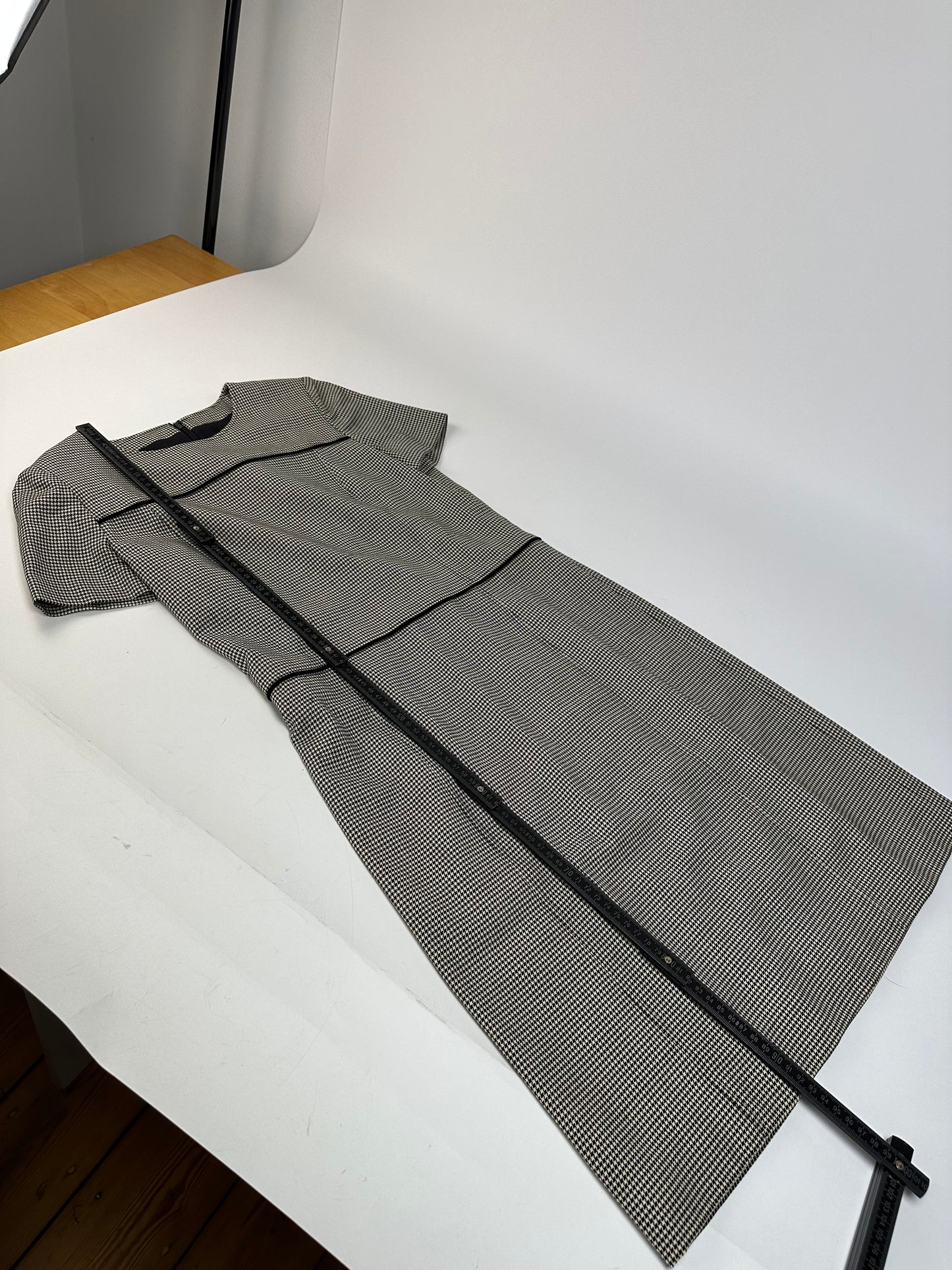 Vintage Courreges Checked Dress Black White M