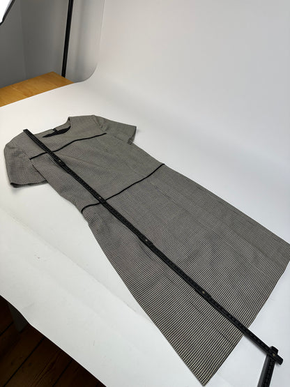 Vintage Courreges Checked Dress Black White M