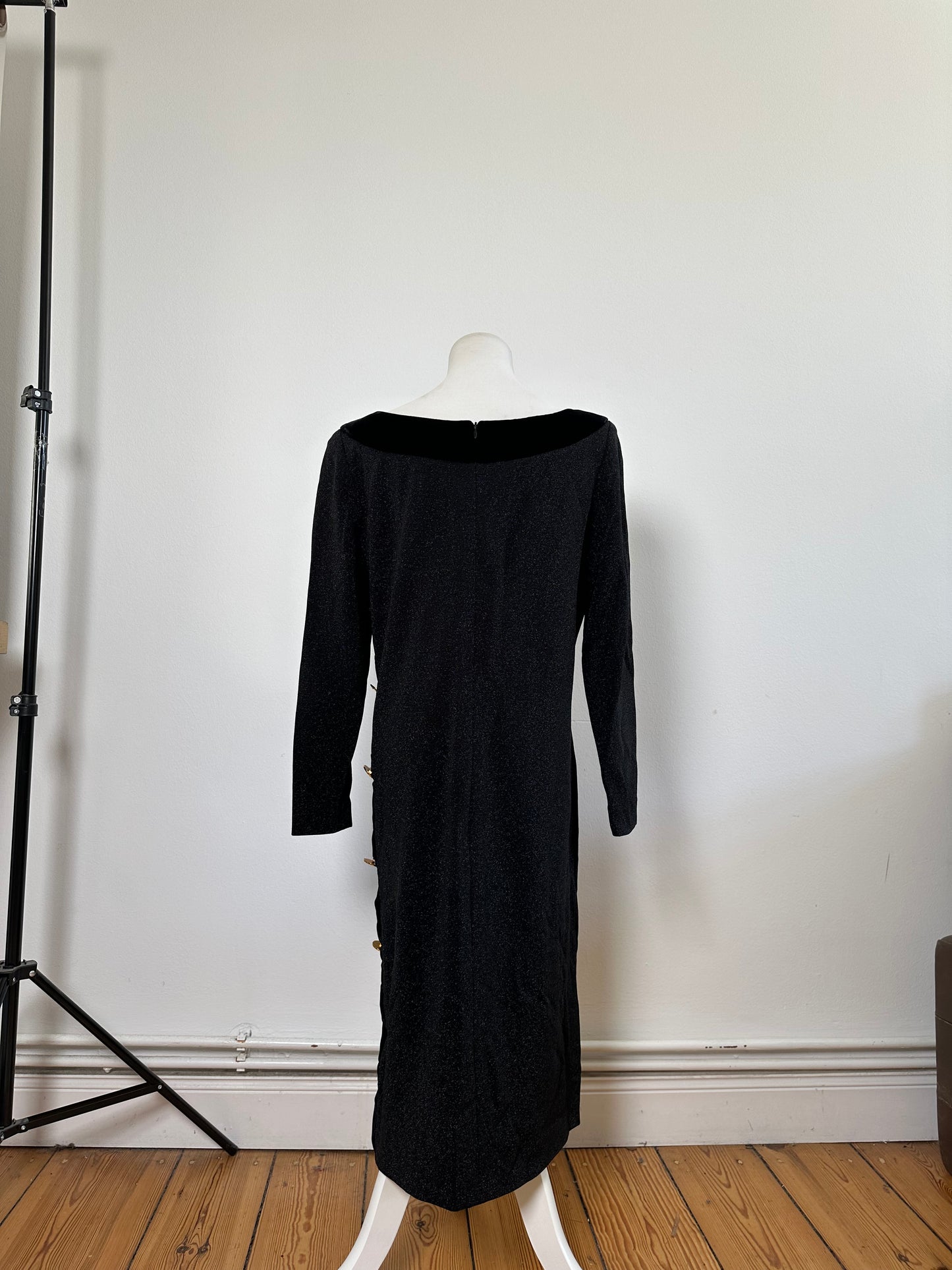 Vintage Givenchy Velvet Panel Dress Black M