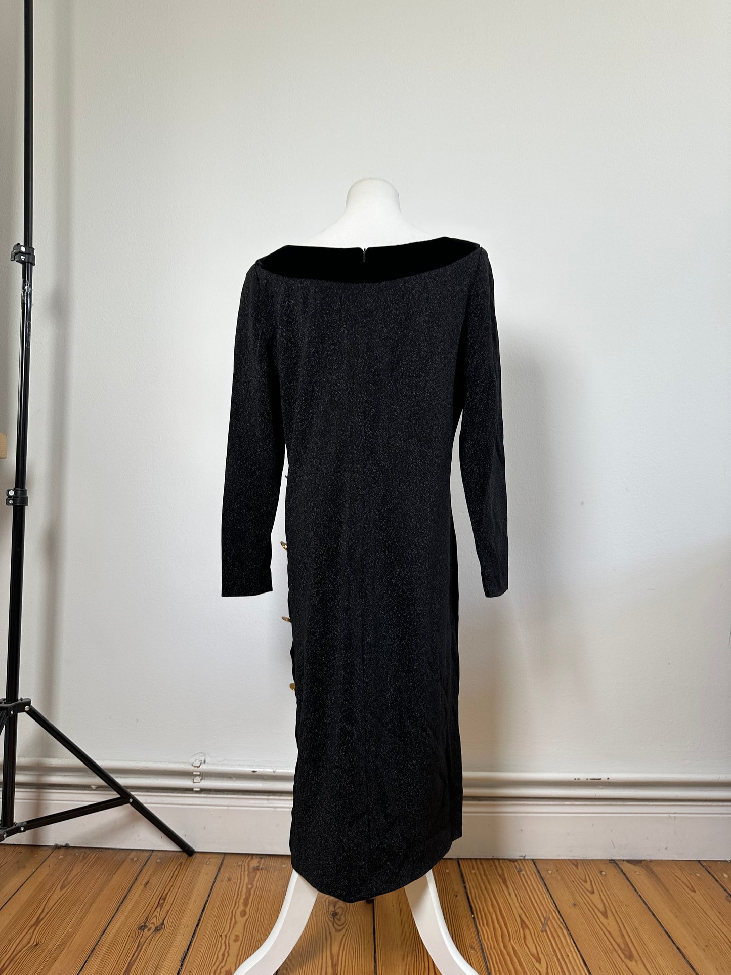 Vintage Givenchy Velvet Panel Dress Black M