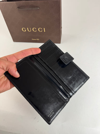 Vintage Gucci GG patent leather wallet black