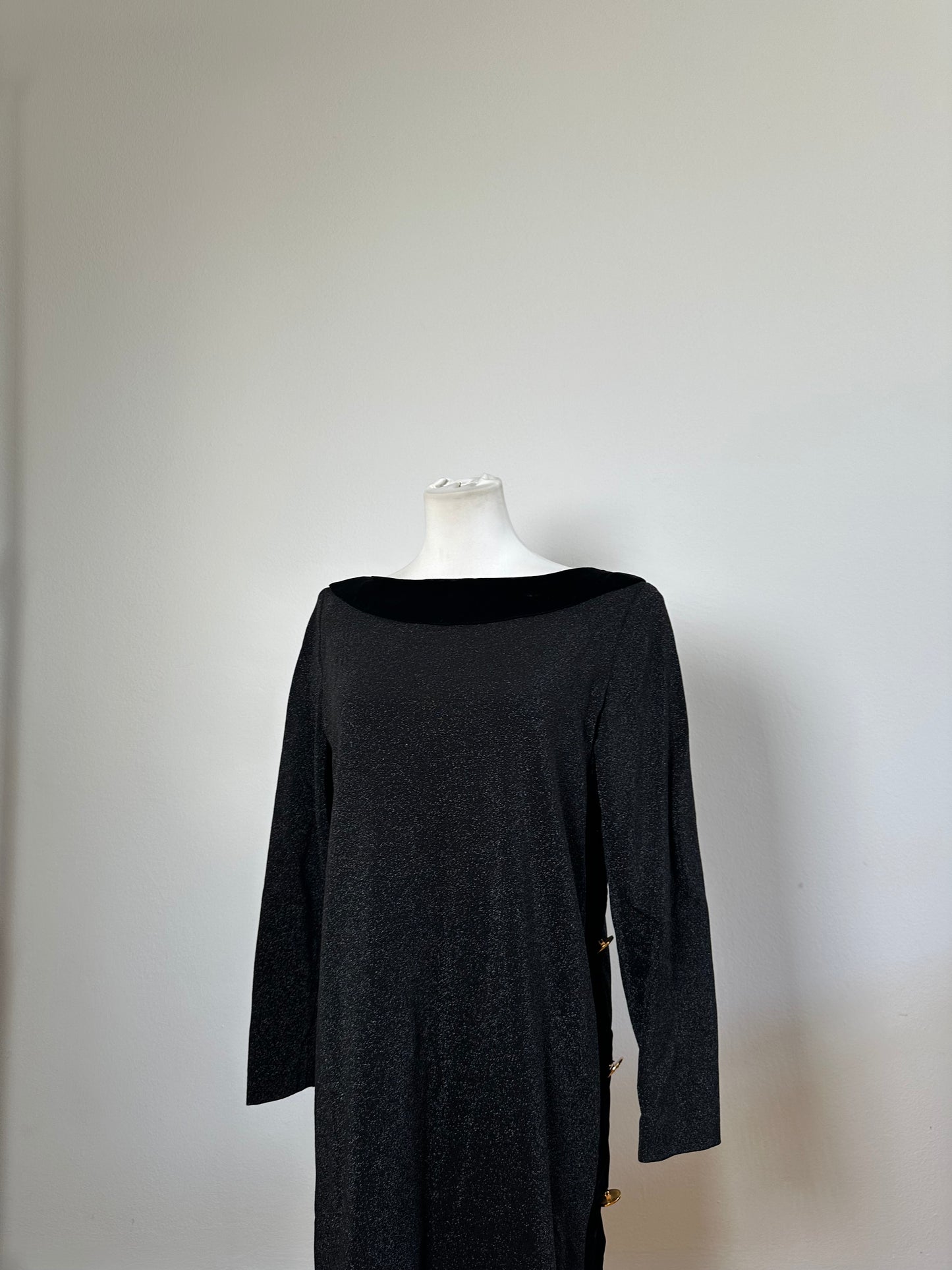 Vintage Givenchy Velvet Panel Dress Black M