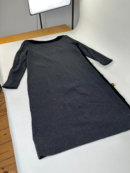 Vintage Givenchy Velvet Panel Dress Black M