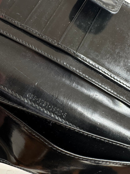 Vintage Gucci GG patent leather wallet black