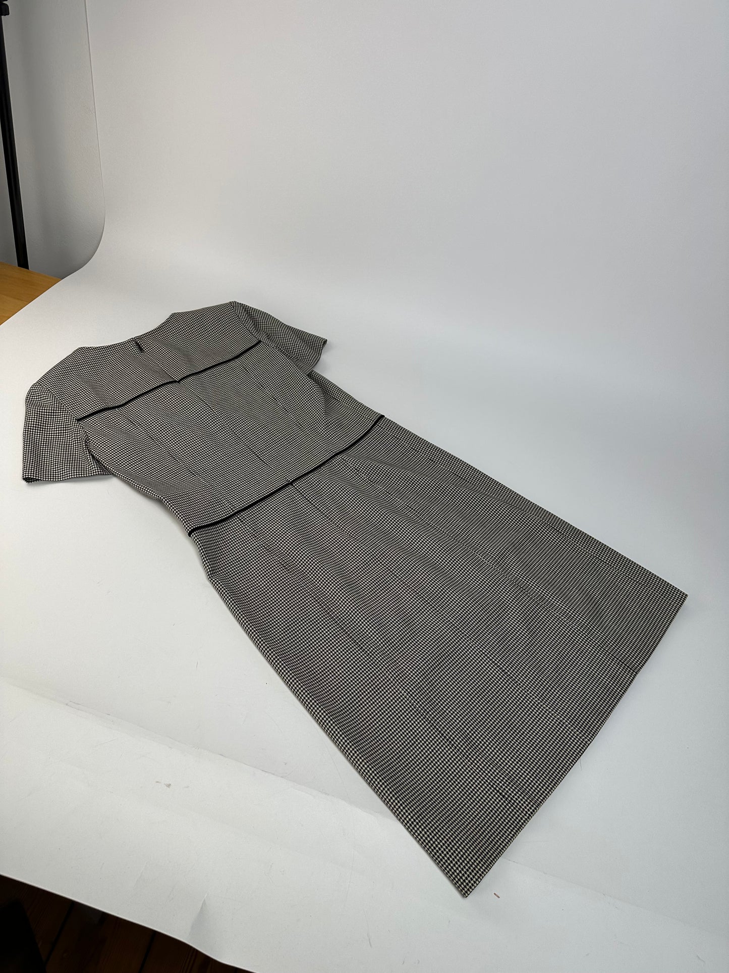 Vintage Courreges Checked Dress Black White M