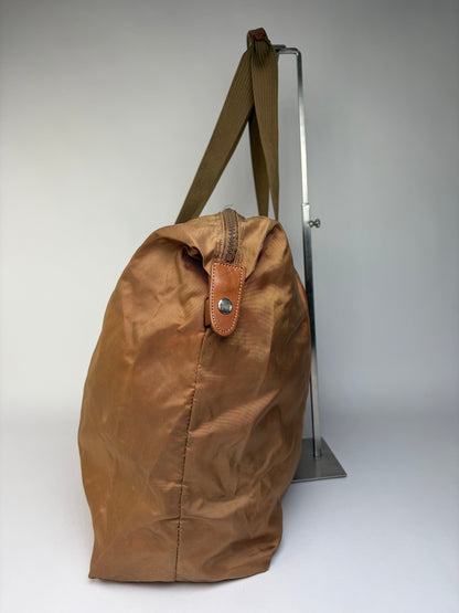 Vintage Courrèges Nylon Tote Bag Late 1990s Brown Orange
