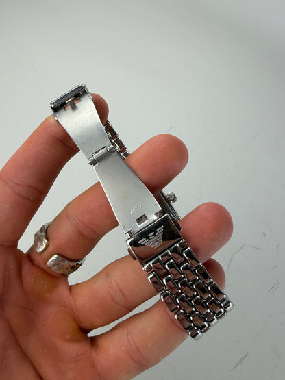 Vintage Emporio Armani Bracelet Watch Silver Cream