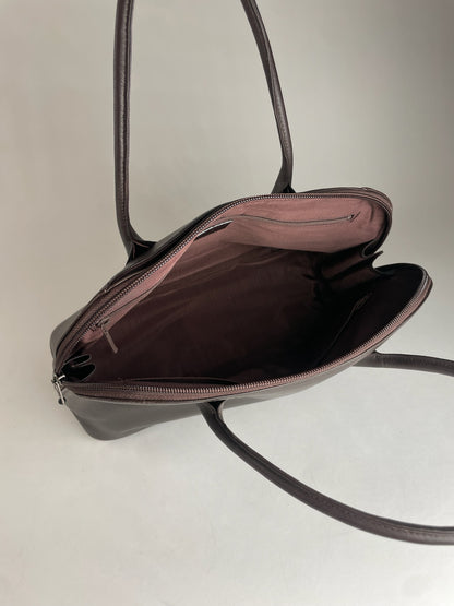 Vintage Issey Miyake Leather Handbag Brown