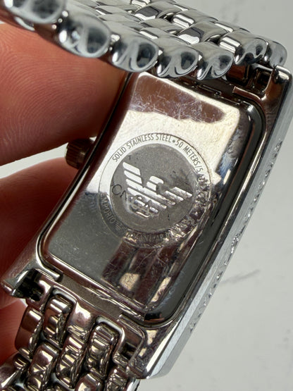 Vintage Emporio Armani Bracelet Watch Silver Cream