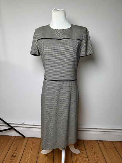 Vintage Courreges Checked Dress Black White M