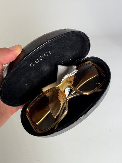 Vintage Gucci Gradient Sunglasses Light Brown Gold