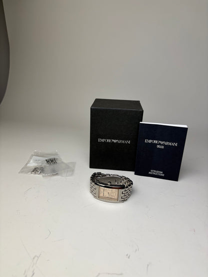 Vintage Emporio Armani Bracelet Watch Silver Cream