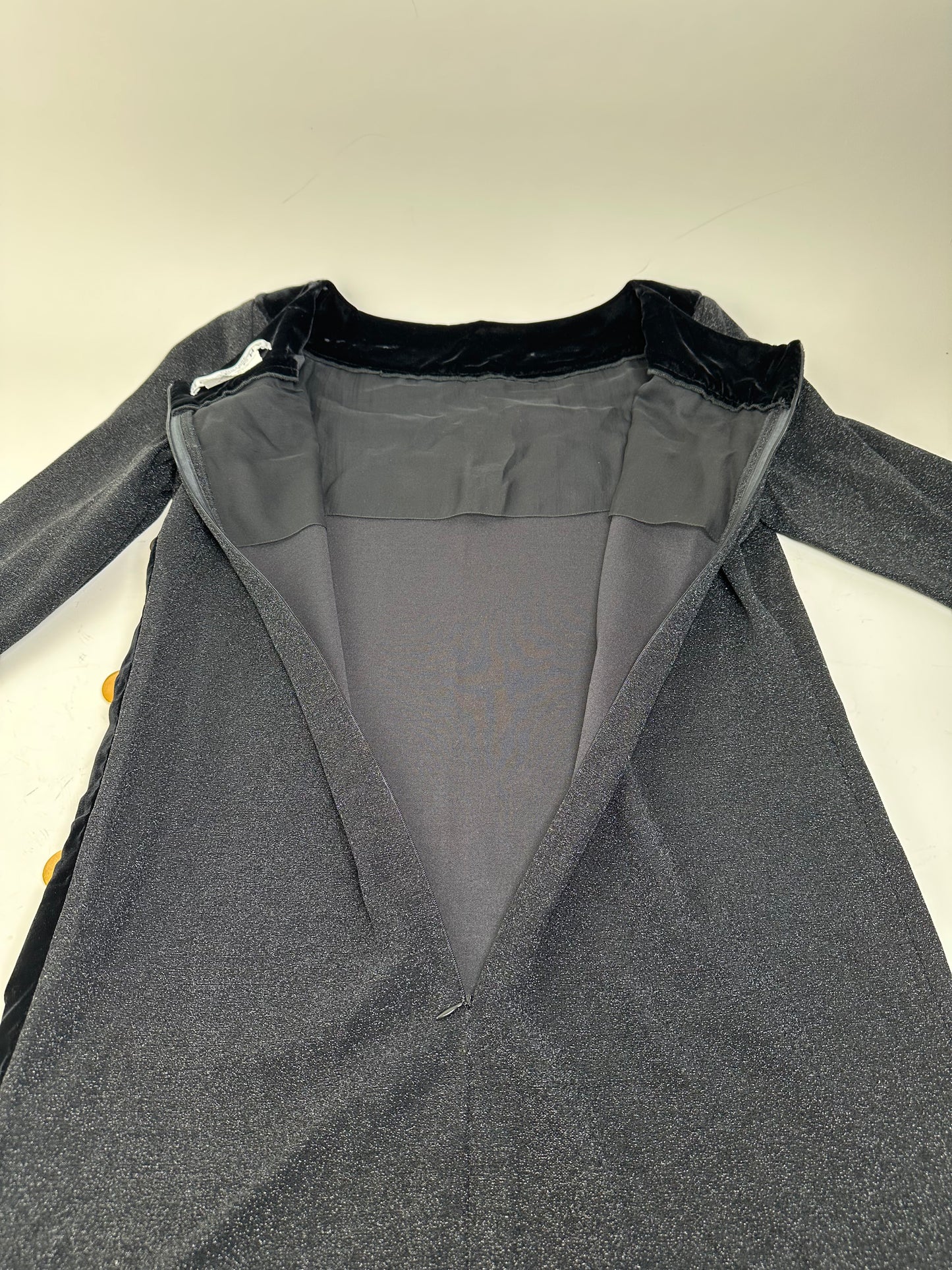 Vintage Givenchy Velvet Panel Dress Black M