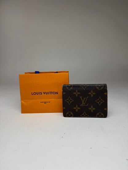Vintage Louis Vuitton Leather monogram Card Holder Brown