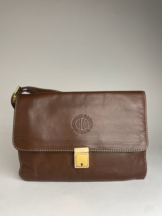 Vintage Loewe Madrid Leather Clutch Brown