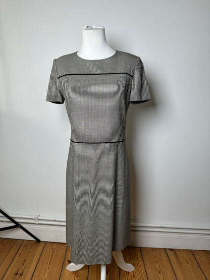 Vintage Courreges Checked Dress Black White M