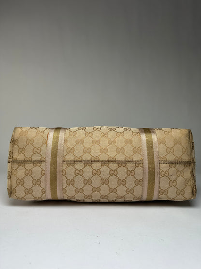 Vintage Gucci GG Canvas Tote Early 2000s Beige Brown