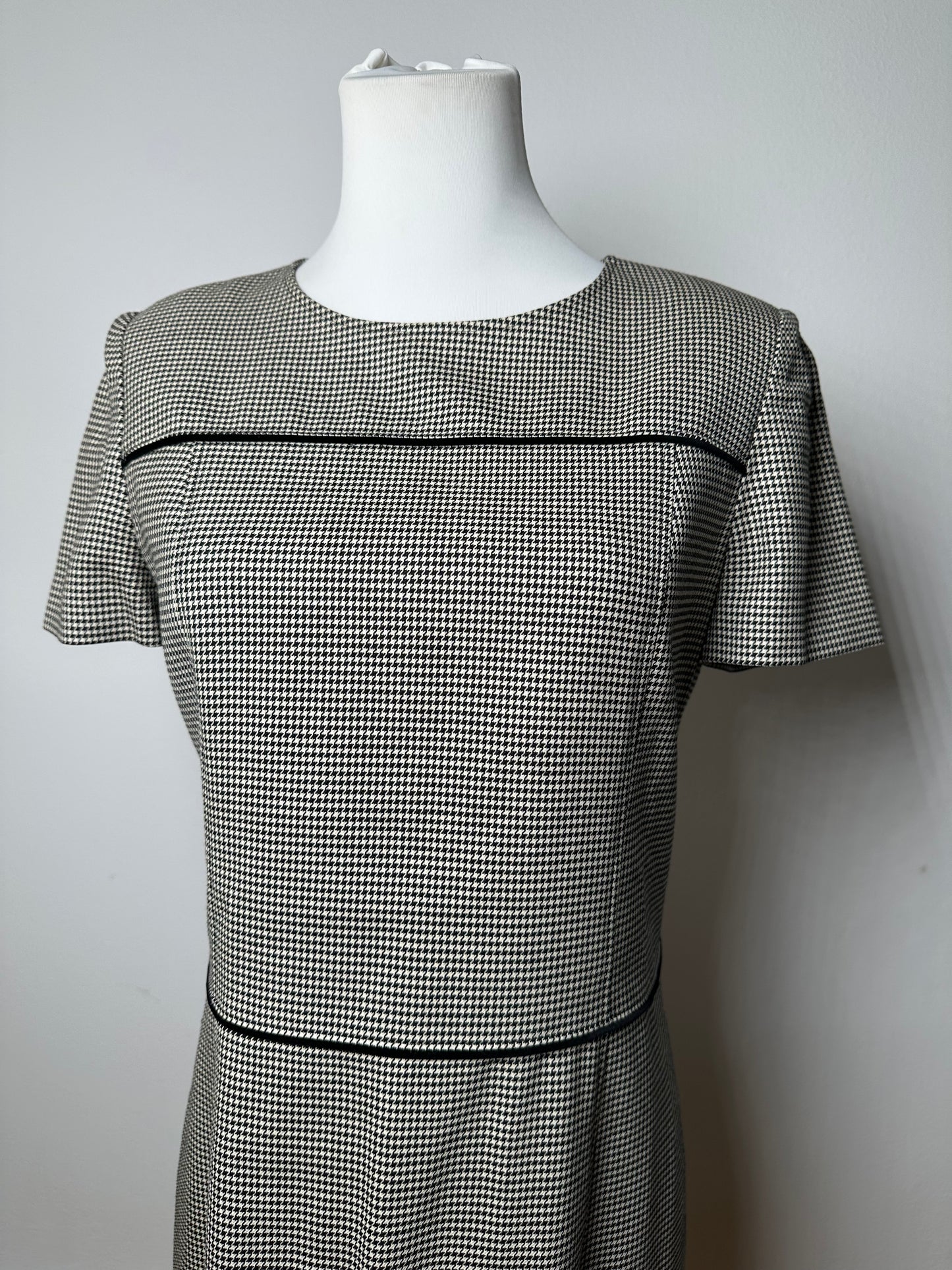 Vintage Courreges Checked Dress Black White M