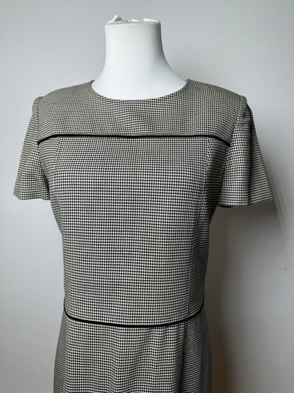 Vintage Courreges Checked Dress Black White M
