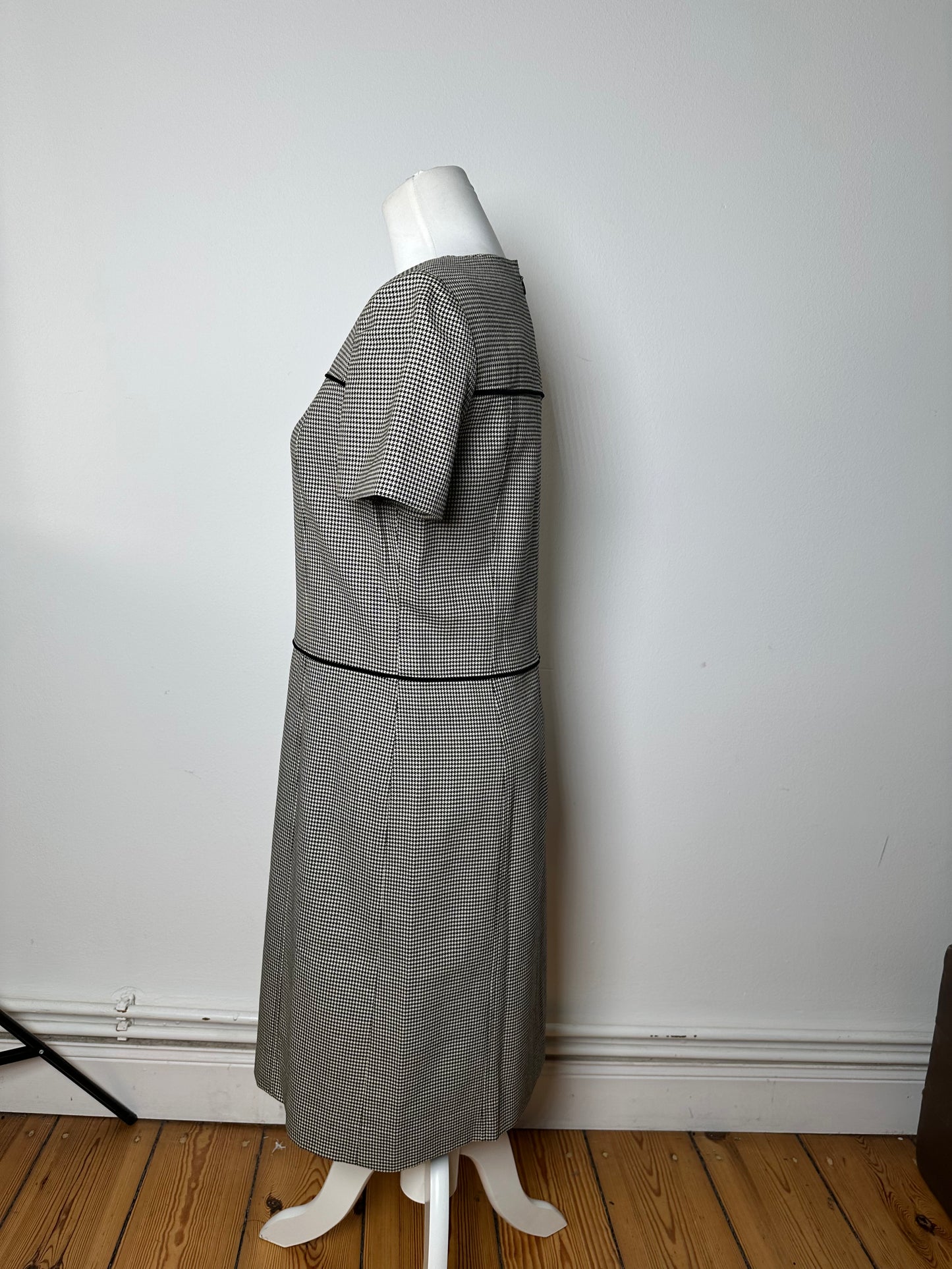 Vintage Courreges Checked Dress Black White M