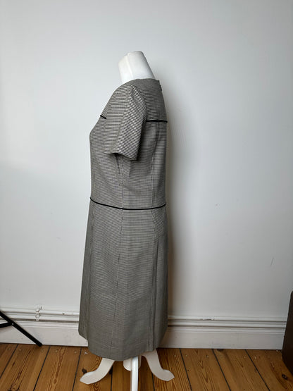 Vintage Courreges Checked Dress Black White M