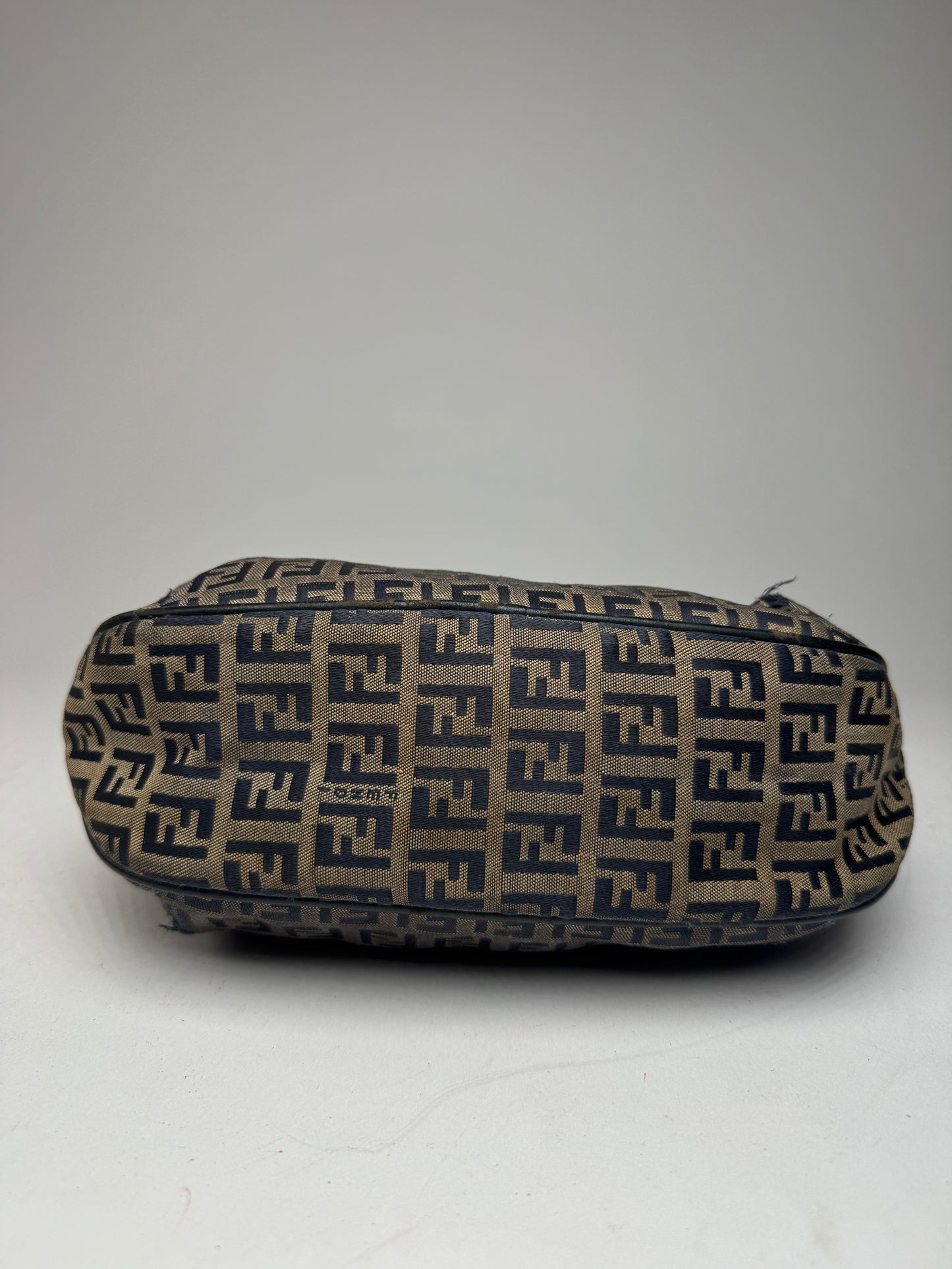 Vintage Fendi FF monogram leather Canvas Bag black brown