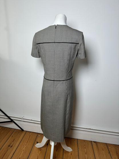 Vintage Courreges Checked Dress Black White M