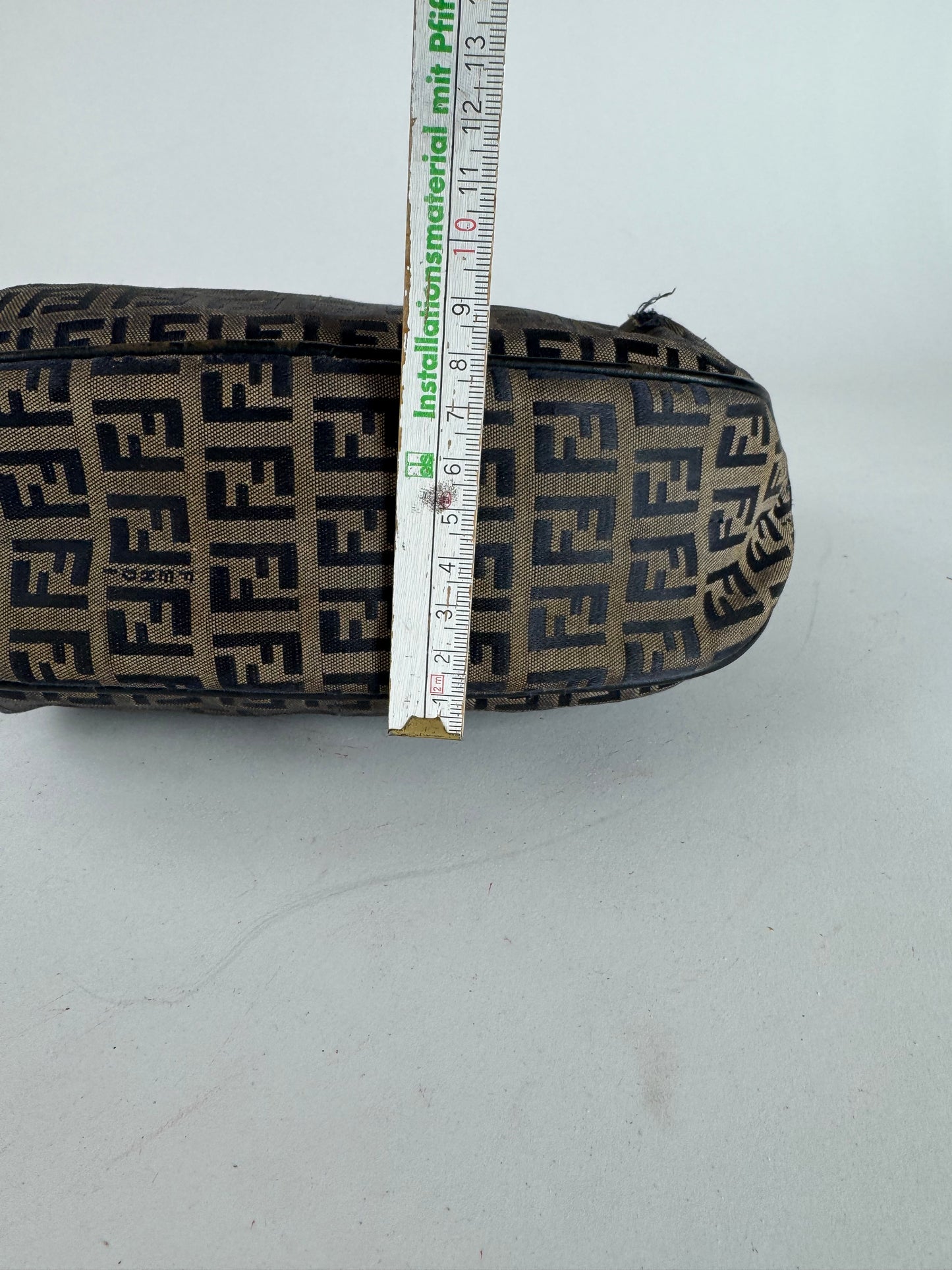 Vintage Fendi FF monogram leather Canvas Bag black brown